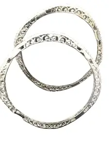 ELEGANTSILVER Single Radiant American Diamond bangles jewellery For womens & girls (23.300 Grams) (2-8)