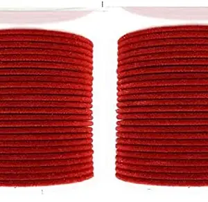 Hemnar Glass Velvet Beautiful Bangles Set for Women and Girls with Matching Colours On Ocassion of Birthdays, Parties & Functions - (Pack of 24 Bangles) (Red, 2.4)