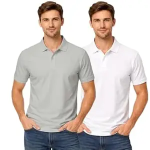 DIAZ Men’s Half Sleeve Polo T-Shirt | Half Sleeves Polo Neck T Shirt for Men | Half Sleeve Polo Tshirt | Regular Fit Solid Casual Wear Office Wear T-Shirt-Pack of 2