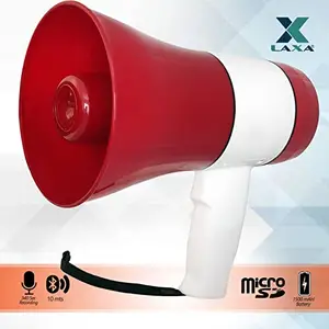 LAXA LAXA 75 watts Megaphone with Bluetooth for Announcement with Recorder, USB, Memory Card, Talk, Record, Play, Siren, Music