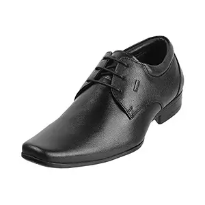 Metro Men's Black Leather Texture Panel Stylish Lace-up Formal Shoes UK/8 EU/42 (19-6526)