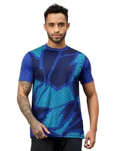 VECTOR X Self Design Men Round Neck T-Shirt 100% Polyerster (Pack of 1)
