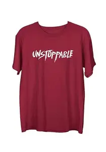 Wear Your Opinion Mens Graphic Printed T-Shirt (Design: Unstoppable,Maroon,XXX-Large)