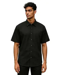 Men's Khadie Cotton Half Sleeves Plain Solid Casual Shirt