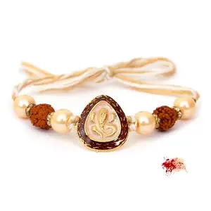 To The Nines Men's Elegant Golden Rakhi for Beloved Brother