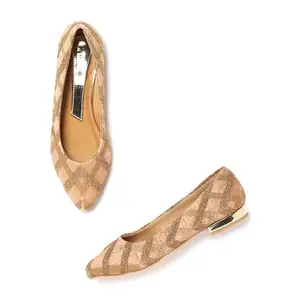 Marc Loire Women's Embellished Ballet Flats/Ethnic Ballerinas/Jutti/Mojari for Party (Nude, 6)