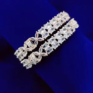 OPAL TOUCH Divine White Rose Gold Bangles (Pack of 2)