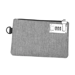 THE STYLE SUTRA Lockable Money Purse Utility Small Items Storage Bag for Passports Phones Keys Grey