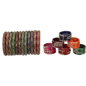 Somil Combo Bangles Set For Women & Girls | Multi-Color Chudi | Wedding, Festival, Daily & Occasion Use, Pack Of 36, Multicolor -D268