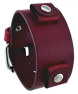 Nemesis GB-R Women's Blood Red Junior Wide Leather Cuff Wrist Watch Band