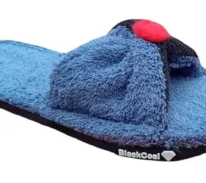 BlackCoal slippers for women fur flip flop for home indoor flat carpet washable slides for ladies girls fashion flat (Grey, 3)