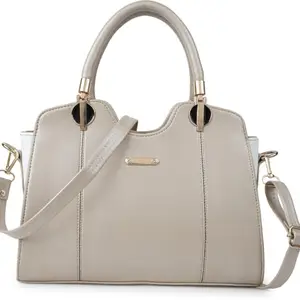 REEDOM FASHION Synthetic Leather Handbag for Women (Cream) (RF1075)-BZ