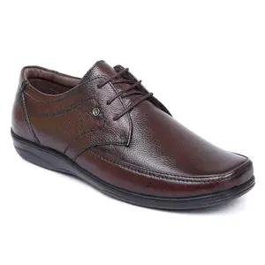 Zoom Shoes Men's Genuine Leather Formal Shoes for Office/Casual Wear A-4271 Brown