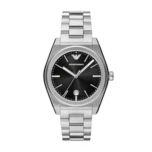 Emporio Armani Stainless Steel Analog Black Dial Men's Watch-Ar11622, Band Color:Silver