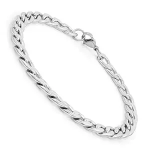 TRINETRI Necklace Chain Bracelet Steel Plated Stainless Steel Chain Style Bracelet For Men Boys Men's Bracelets 8.5 Inches