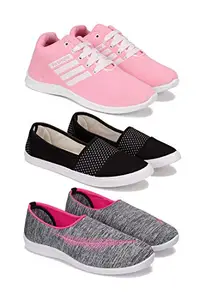Zenwear Sports (Walking & Gym Shoes) Running, Loafers, Sneakers Shoes for Women Combo(Zen)-1704-1680-1543 Multicolor (Pack of 3)