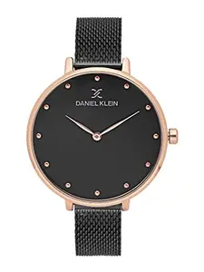 Daniel Klein Analog Black Dial Women's Stainless Steel Watch-DK11421-5