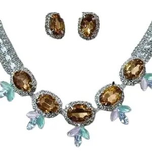 Jewellery Set for Women Fancy Wedding Necklace Set for Women & Girls (YELLOW)