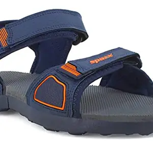 Sparx Men's Navy Blue Neon Orange Sport Sandal (SS-9001)