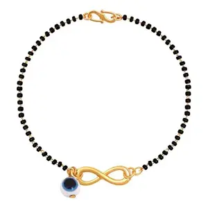 Mahi Gold Plated Evil Eye & Infinity Mangalsutra Bracelet for Women (BR1101066G)
