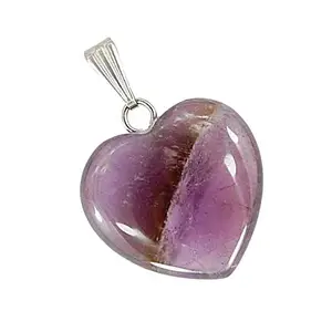 Amethyst Stone Pendant Reiki Healing and Crystal Healing Heart Shape Stone Pendant for Men & Women By REBUY