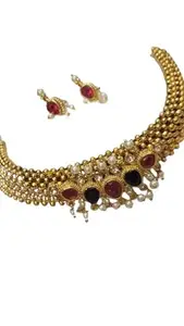Sajshrungar Jewellery Sajshrungar Gold plated Earrings with Thushi For Women & Girls