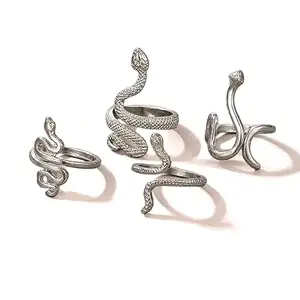 Shining Diva Fashion Stylish Rings for Women and Girls - Set of 4 (Silver)(rrsd15157r)