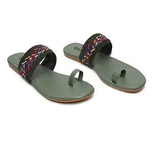 Shoestail Fancy Flats For Women And Girls... (Green, numeric_6)