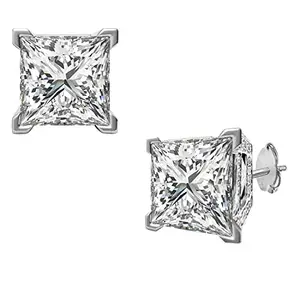 Peora American Diamond Studded Silver Plated Stud Earrings Fashion Stylish Jewellry Gift For Girls & Women (PX8E113)