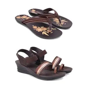 Stylish Heeled Sandals for Women/Comfortable & Lightweight, Daily Wear S_(Combo 2)-O21-1961-5