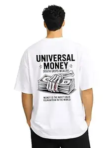 ENCIGER Men Oversized Cotton T-Shirt | Drop Shoulder Graphic Printed Loose Fit Casual Streetwear Tee for Men