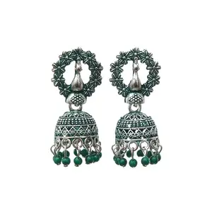 MURLI silver green special Frill Dangle Earrings - Elevate Your Look with Grace and Glamour for woman & girls pack of 1
