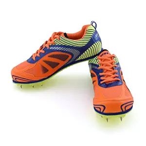 Vector X Bolt Spike Running Shoes Walking | Casual | for Men and Adult | Size-2 | Orange-Blue-Green|