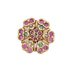 VOYLLA Gold Opulence Padma Temple Ring|Women Statement Rings|Gold Rings For Women|Ethnic Rings|Gift For Her|Women Gifts|Gift For Valentine|Valentine Gifts|Raksha Bandhan Gifts|Gift For Sister