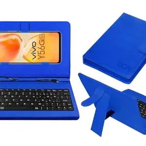 ACM Keyboard Case Compatible with Vivo Y56g Mobile Flip Cover Stand Direct Plug & Play Device for Study & Gaming Blue
