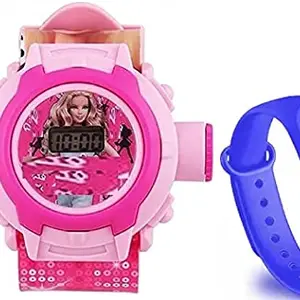 SELLORIA Brand Black dial Digital 24 Images Projector Pink and led - Blue Boy's and Girl's Watch Combo of Boys and Girls