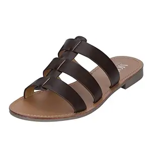 Mode By Red Tape Women D.Brown Fashion Sandals-36 (MRL0142A)