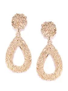 Jewels Galaxy Wonderful Handcrafted Plushy copper Gold Plated Teardrop Earrings For Women (CT-ERG-45079)