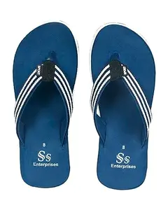 SS Enterprises Comfortable Stylish Slippers/flip flop for Men (Blue, numeric_10)