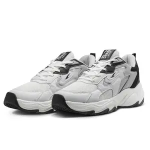 ASIAN Men Dominator-03 Running And Casual Wear Running Shoes With Laces,Lightweight And Comfortable Shoes With Upper Fabric And Phylon Sole For Men & Boys For Sports And Gym,WHITE LGREY BLACK,6 Uk