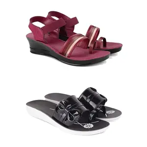 Women's Comfortable Sandal,Casual Lightweight Sandal for Everyday Wear | TP-(COMBO-2)-1962-1989-6