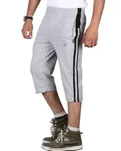 VEGO Mens Cotton Three by Fourth, 3/4, Capri, Three Quarter Plus Size