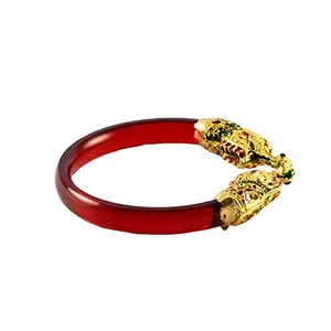 MAYA FASHION Red Gold Platted Acrylic-Brass Bangle Elegant Extra Large Size Bangle | Perfect Fit for Plus Size banglesTrendy and Comfortable Fit for woman and girls | (Sku-ban1026)