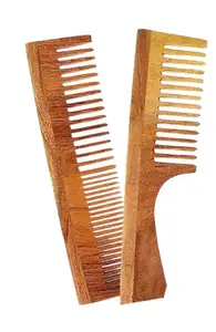 Love root Kacchi Neem Comb, Wooden Comb | Hair Growth, Hairfall, Dandruff Control | Hair Straightening, Frizz Control | Comb for unisex | Treated with Oil (All Combo)- (lgnd-0-3+H)