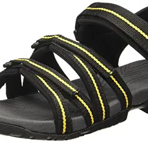 Fila Men's Gabor III Blk and YEL Sandals - 10 UK/India (44 EU)(11004722)