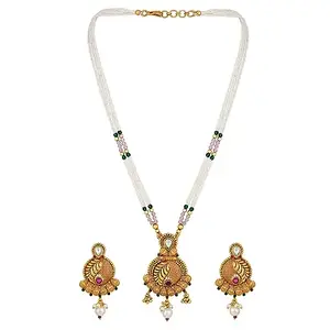 NIHA IMMITATION JEWELLERS Trendy Paisley Design 1 Gram Micro Gold Plated Choker Necklace Set For Women