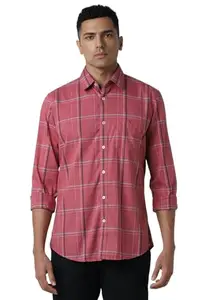 Van Heusen Men's Slim Shirt (VSSFUSLP398405_Red