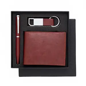 Avighna Pen, Keychain and Men’s Wallet Combo Gifts for Men |Gift Sets for Men | Wallet for Men | Gift for Husband(Brown)