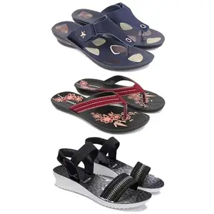 Women's Comfortable Sandal,Casual Lightweight Sandal for Everyday Wear | TBS-(3-COMBO)-1973-O22-1931-5