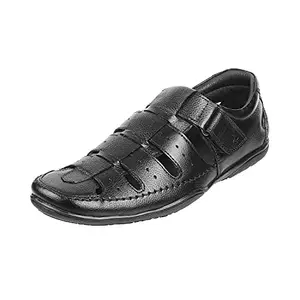 Mochi Mens Leather Black Sandals (Size (10 UK (44 EU))